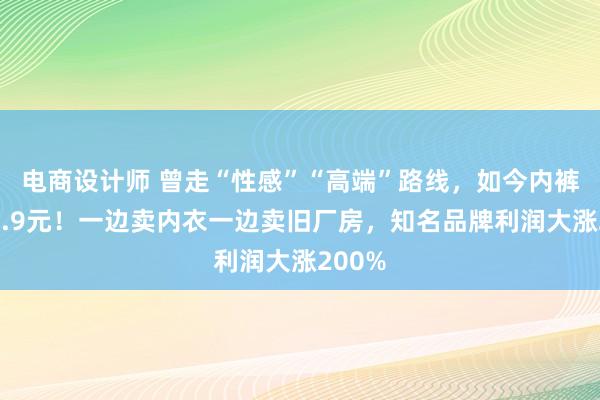 电商设计师 曾走“性感”“高端”路线，如今内裤低至9.9元！一边卖内衣一边卖旧厂房，知名品牌利润大涨200%