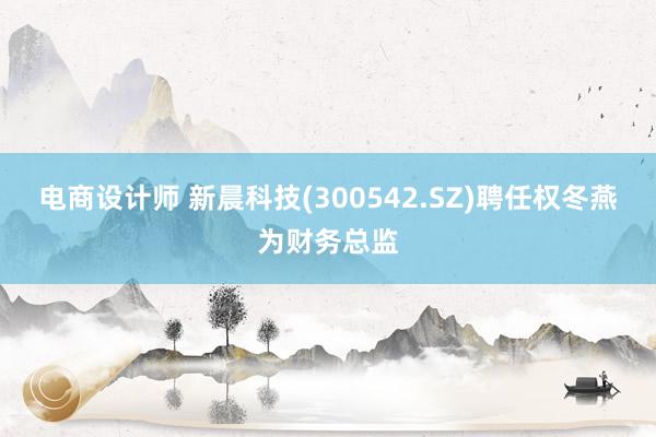 电商设计师 新晨科技(300542.SZ)聘任权冬燕为财务总监